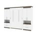 Orion 118W Full Murphy Bed and 2 Storage Cabinets with Pull-Out Shelves (119W) in white & walnut grey - Bestar 116860-000017