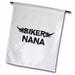 3dRose Biker Nana. Grunge word art with black and white flames. motorbike grandma nona motorcycle culture Garden Flag 12 by 18-Inch