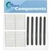 5 BBQ Grill Heat Shield Plate Tent & 2 Cooking Grates Replacement Parts for Weber 651798 - Compatible Barbeque Stainless Steel Grid 15 & Porcelain Steel Flame Tamer Flavorizer Bar 21.5