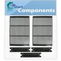 2 BBQ Grill Cooking Grates & 3 Heat Shield Plate Tent Replacement Parts for Brinkmann 810-7400-S - Compatible Barbeque Porcelain Enameled Cast Iron Grid 19 & Flame Tamer Flavorizer Bar