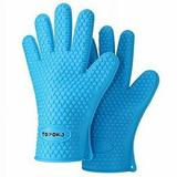 BBQ Grilling Gloves Oven Mitts Gloves for Cooking Baking Barbecue Potholder-Blue