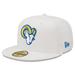 Men's New Era White Los Angeles Rams Omaha Ram Head 59FIFTY Fitted Hat