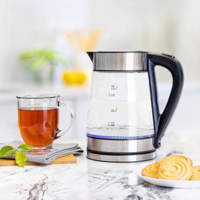 1.7 Liter Analog Rapid Boil Electric Kettle by BrylaneHome in Stainless Steel