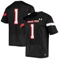 Men's Under Armour #1 Black Texas Tech Red Raiders Logo Replica Football Jersey