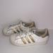 Adidas Shoes | Adidas Superstar Sneakers Shell Toe White Gold 5 | Color: Gold/Silver | Size: 5