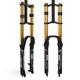 LSRRYD Bike Downhill Suspension Fork 26 27.5 29 Inch Straight 680DH MTB Bicycle Shock Absorber Air Damping Disc Brake Quick Release Axle Through Axle Travel 135mm (Color : Gold QR, Size : 26inch)