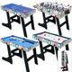 Homelikesport 4FT Multifunctional Sports Game Table, 4 in 1 Combination Table-pool Table/Air hockey/Mini Ping Pong Table/Football Table with Folding Legs Great Gifts for Kids