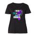 Inktastic Suicide Prevention I Wear Teal and Purple for My Granpa Adult Women's Plus Size V-Neck Female