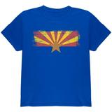 Born and Raised Arizona State Flag Youth T Shirt Royal YLG