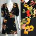 Free People Dresses | Free People Floral Flounce Flare Shift Dress | Color: Black/Yellow | Size: 10