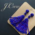 J. Crew Jewelry | New J. Crew Long Tassel Earrings | Color: Blue/Purple | Size: Os