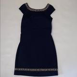 Lilly Pulitzer Dresses | Lilly Pulitzer Navy Cap Sleeve Dress With Gold | Color: Blue/Gold | Size: 2