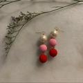 J. Crew Jewelry | J.Crew Bead And Pearl Drop Earrings | Color: Pink/Red | Size: Os