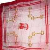 Gucci Accessories | Gucci Red Gold White Horse-Bit Equestrian Silk | Color: Gold/Red | Size: 36" X 36" Square; 52" Diagonal Fold Length