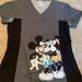 Disney Other | Mickey Mouse Scrub Top | Color: Black/Gray | Size: Small