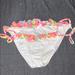 Victoria's Secret Swim | Floral And Frilly Victoria’s Secret Bikini Bottom | Color: Pink/White | Size: M