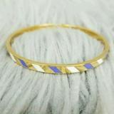 Kate Spade Jewelry | Kate Spade Toe The Line Purple Striped Bangle | Color: Purple/White | Size: Os