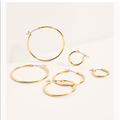 Free People Jewelry | Free People 14 K Gold Plated Hoop Earring Set | Color: Gold | Size: Os