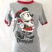 Disney Tops | Disney Women's Top Mickey Mouse T-Shirt Gray Xs | Color: Gray/Red | Size: S