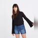 Madewell Tops | Madewell 100% Cotton Smocked Bell Sleeve Top, 2x | Color: Black | Size: 2x