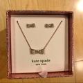 Kate Spade Jewelry | Kate Spade Rose Gold Bow Necklace And Earring Set | Color: Pink/White | Size: Os