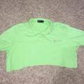 Polo By Ralph Lauren Tops | Neon Green Polo Crop | Color: Green/Pink | Size: Xxl