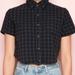 Brandy Melville Tops | Brandy Melville Plaid Cropped Shirt | Color: Blue | Size: S