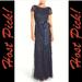 Anthropologie Dresses | Hpadrianna Papell New Jewel Embellished Lace Gown With Mesh Godet Insets Dress | Color: Blue | Size: 2