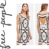 Free People Dresses | Free People Speak Easy Beaded Shift Dress - Size 0 | Color: Black/White | Size: 0