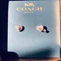 Coach Jewelry | Coach Twinking Heart Stud Earring Rose Gold Gift | Color: White | Size: Os