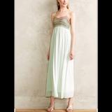 Anthropologie Dresses | Anthropologie Calliope Beaded Light Green Maxi Dress | Color: Gold/Green | Size: S