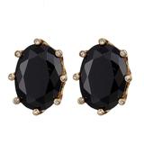 Kate Spade Jewelry | Kate Spade Black Shine On Oval Crystal Earrings | Color: Black/Gold | Size: Os