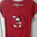 Disney Tops | Disney Red Top T Shirt Size Medium Short Sleeve | Color: Red | Size: M