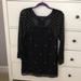 Free People Dresses | Free People Long Sleeve Beaded Black Shift Dress | Color: Black | Size: 0