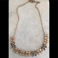 J. Crew Jewelry | J.Crew Flower Rhinestone Long Gold Necklace | Color: Gold/Gray | Size: Os