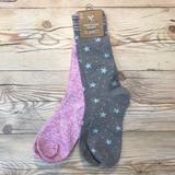 American Eagle Outfitters Accessories | 2 Pack American Eagle Soft Women’s Crew Socks | Color: Gray/Pink | Size: Os
