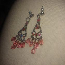 Urban Outfitters Jewelry | Beautiful Beaded Pink Dangle Chandelier Earrings | Color: Pink/Silver | Size: Os