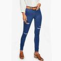 Free People Jeans | Free People Denim Distressed Blue Jeans Size 27 | Color: Blue | Size: 27