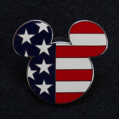 Disney Other | Disney ~ Mickey Head Icon ~ American Flag | Color: White/Silver | Size: Os