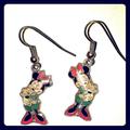 Disney Accessories | Fostergrant Disney Minnie Mouse Enamel Earrings | Color: Green/Pink | Size: Osg