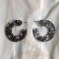 Free People Jewelry | Acrylic Grey Earrings | Color: Gray/White | Size: Os