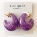 Kate Spade Jewelry | Kate Spade Earrings Purple Glitter Huggables Hoop | Color: Gold/Purple | Size: Os