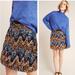 Anthropologie Skirts | Anthropologie Sequined Chevron Print Festive Mini Skirt Size 2 Petite Nwt | Color: Blue/Gold | Size: 2p
