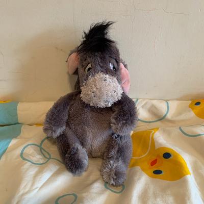 Disney Toys | Eeyore Plushie With Velcro Tail | Color: Gray/Pink | Size: Os