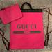Gucci Bags | New Authentic Gucci Pink Logo Leather Backpack | Color: Black/Pink | Size: Os