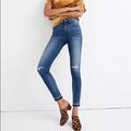Madewell Jeans | Madewell High Rise Rip And Repair Skinny Jeans | Color: Blue | Size: 23