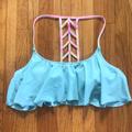 Pink Victoria's Secret Swim | Pink By Victoria’s Secret Flounce Bikini Top - M | Color: Blue/Green | Size: M