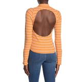 Free People Tops | Free People Sunday Afternoon Striped Cutout Top | Color: Orange/Yellow | Size: M