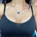 Brandy Melville Jewelry | Blue Butterfly Necklace | Color: Blue/Gold | Size: Os