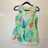 Lilly Pulitzer Tops | Lilly Pulitzer Southern Belle Top Tunic | Color: Green | Size: 6